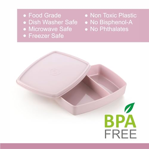 Image of Signoraware Slim BPA Free Plastic Lunch Box (340ml x 3 | Setof3 | Multicolor)