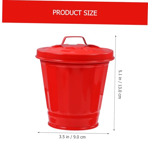 Canecas de Basura Mini de Hierro Galvanizado Rojo 2 unidades miniatura 2