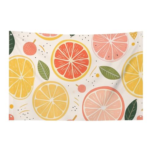 Drapeau de jardin saisonnier décoratif avec motifs fruits colorés
