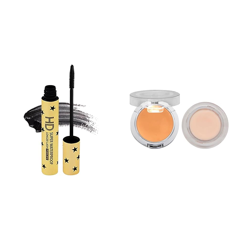 Fashion Colour AROMA FORMULA MASCARA SUPER WATERPROOF LONG LASH MASCARA (10g) 2 IN 1 Primer + Concealer, Oil-Free Long Lasting and Silky Smooth Texture (4.8g+4g) (Shade 03)