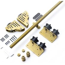 Rolling Sliding Ladder Hardware Kit - 3.3ft-24ft Gold Rolling Ladder Track Rail Library Full Set Track Kit No Ladder for Home/Indoor/Loft, Mobile Ladder Slide Roller System8ft/244cm Track kit