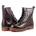 Laforst Womens Slip Resistant Classic Lace Up Boots Burgendy Brush Off Leather 6.5