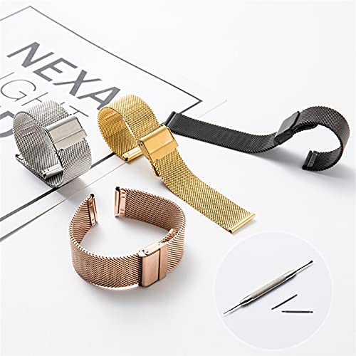 Correa de reloj universal de 20mm 22mm compatible con Samsung en acero inoxidable plano 6