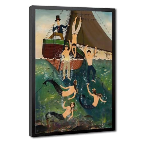 Impression sur toile Ralph Eugene Cahoon Jr sirène déco marine bureau 50x75