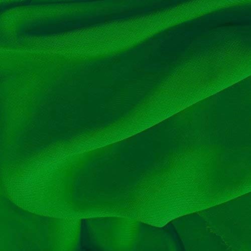 Smooth Chiffon Polyester Fabric Soft Texture, Dress Sheer, Wedding Decoration, 58'' Wide by The Yard (25yds, Kelly Green)