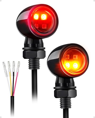 Image of Mini Led Turn Signals Motorcycle Blinkers 4LEDs Red Amber Rear Turn Signals universal bullet signal lights Fit for Honda Yamaha Suzuki Kawasaki Harley Chopper Bobber
