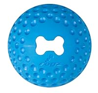 Rogz Boredom Buster Gumz Bounce Fetch Ball Dog Toy Blue Medium