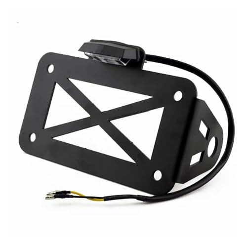 Support plaque d'immatriculation moto latéral anti-vibrations avec feu
