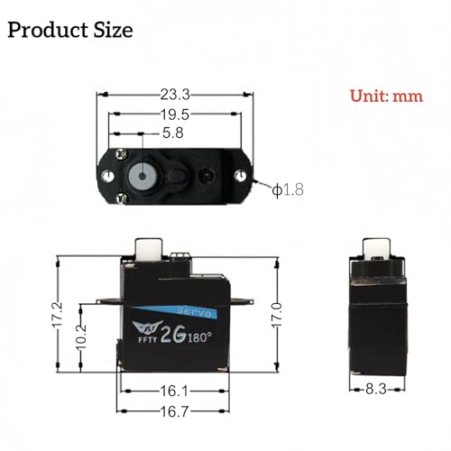 Image of 2PCS 2G Plastic Gear Mini Servo, 3.7-5V RC Micro Digital Servos Kit for RC Helicopter Airplane Car Boat & Robot Parts (JR Connector)