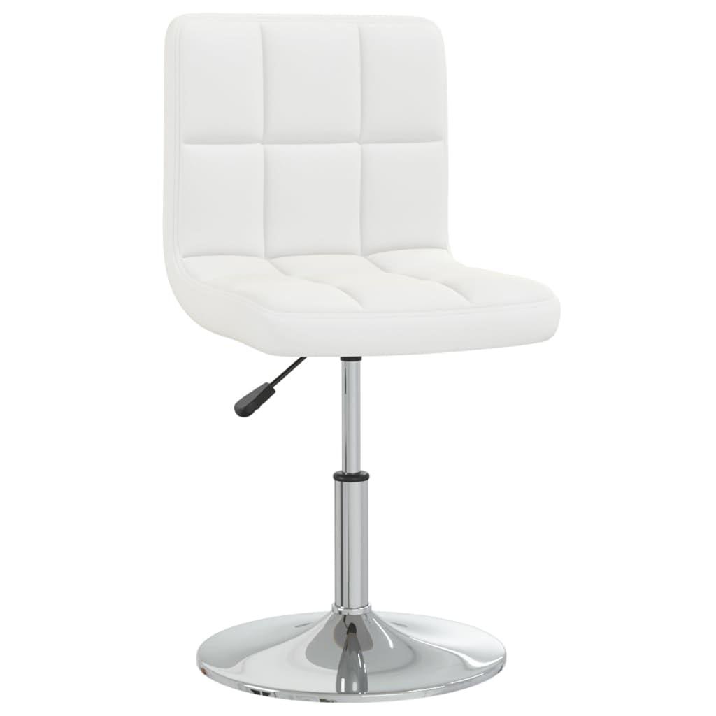 Tabouret de bar blanc en similicuir réglable et pivotant 360