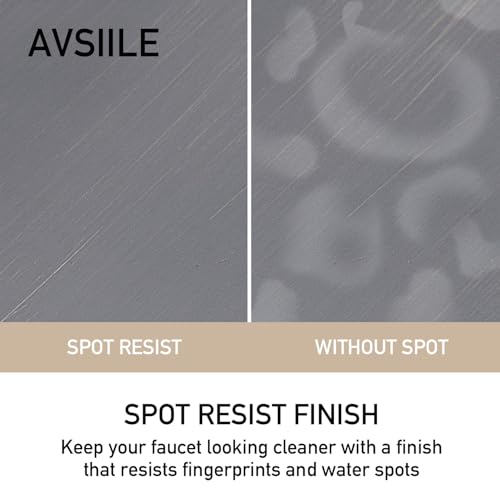 Image of AVSIILE LED Bathroom Sink Faucet, Brushed Gold, Waterfall, Open Glass Spout