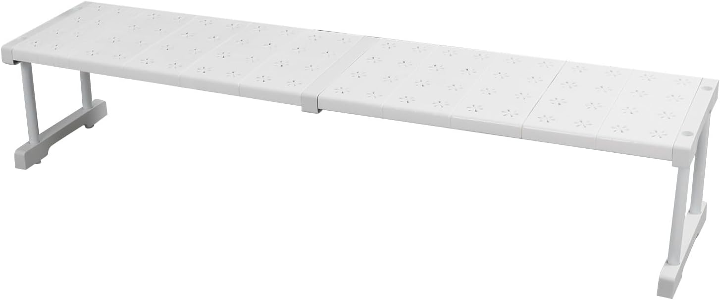 Adjustable Expandable Closet Shelf Organizer Efficient Sorting Storage for Wardrobes Cabinets 24cm Width Carbon Steel (Length 87‑108cm / 34.3‑42.5in)