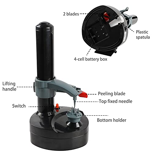 Electric Potato Peeler with 23 Replacement Blades Rotato Express Stainless Steel Automatic Rotating Fruits Fruit Potato Peeler Vegetables Cutter Apple Paring Machine Kitchen Peeling Tool by BXXLOOKG - Image 3
