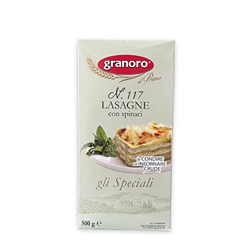 Granoro Lasagne con Spinaci Nr. 117, grüne Lasagneblätter mit Spinat 500 gr.