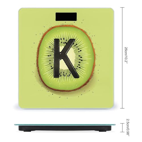 Báscula digital baño patrón Kiwi art vidrio templado miniatura 2