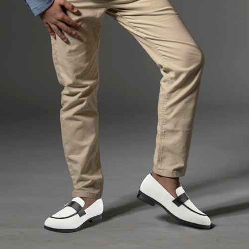 Image of JITAI Boys Dress Loafers for Weddings & School, Breathable Slip-On Leather Tuxedo Shoes, Toddler to Preteen