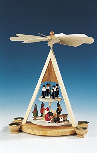 Pyramide de Noël 2 étages Rudolphs Schatzkiste, décoration table bois multicolore 35cm
