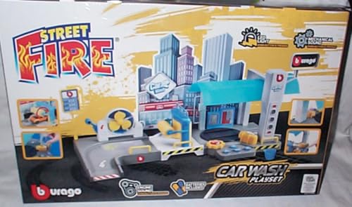 Image of Bburago Street Fire Car Wash Playset Garage set 1:43 scale Diecast model