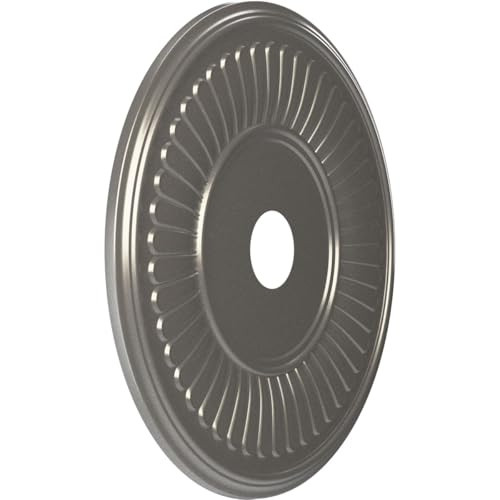 Image of Ekena Millwork 22 inchOD x 3 1 /2 inchID x 1 inchP Berkshire Thermoformed PVC Ceiling Medallion (Fits Canopies up to 10 1 /8 inch), Aged Dark Steel