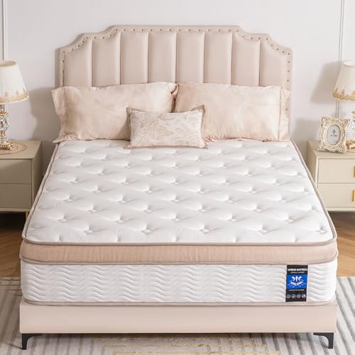 NiSleep Queen Mattress Plush 14 Inch Soft Hybrid Cooling Breathable Memory Foam and Pocket Spring Bed, Pressure Relief, Zoned Support, Back Pain Relief, Fiberglass Free CertiPUR-US Certified