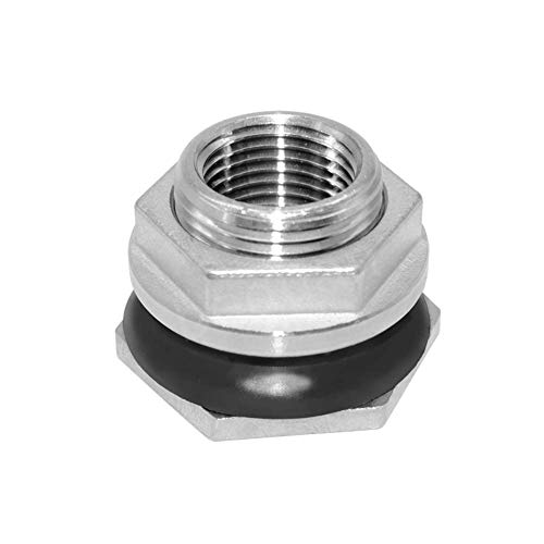 Beduan 1/2" Fpt Bulkhead Water Tank Connector Stainless Steel Thru-Bulk Fitting #TOP3