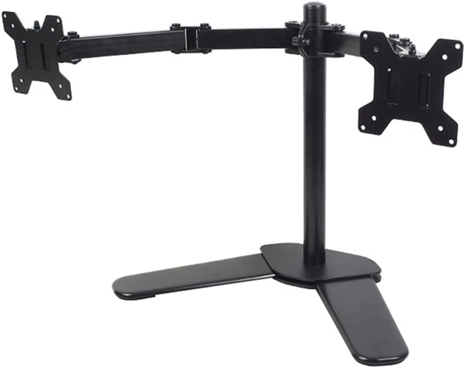 Dual 2 LCD LED Monitor TV Mount Stand Free Standing Holds Displays (13''-27'') | Height Adjustable | Gaming | Trading | Video Editing | Surveillance