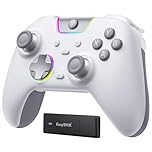 EasySMX X05PRO Controller Wireless PC con Tasti Quiet, Trigger 2 Livelli, Joystick Hall, 2 Pulsanti Programmabili, Batteria 1000mAh, Compatibile PC Windows/Switch/Android/iOS-Bianco