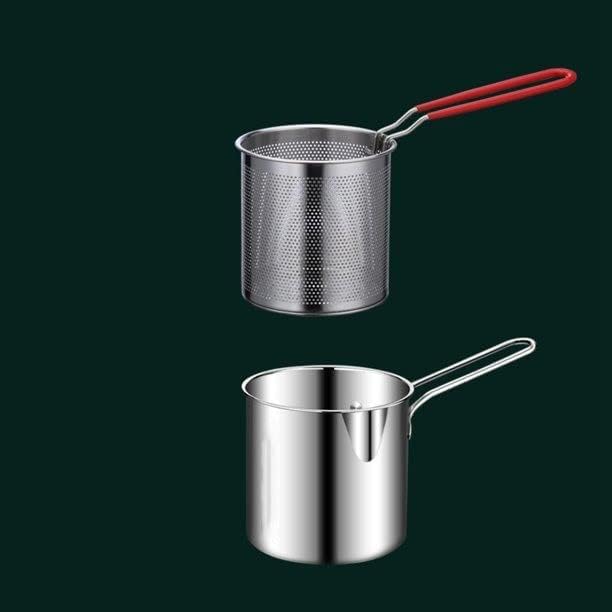 Image of Stainless Steel Deep Fryer Pot Detachable Fryer Pan High with Basket Universal Deep Fry Pan Fry Pot for Home Fries Kitchen Camping