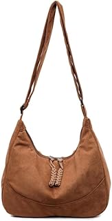 ANYZSCO Shoulder Bag for Women,Ultra Soft Foldable Vegan Leather Crossbody Bag,Stylish Slouchy Tote Purses Hobo Handbag