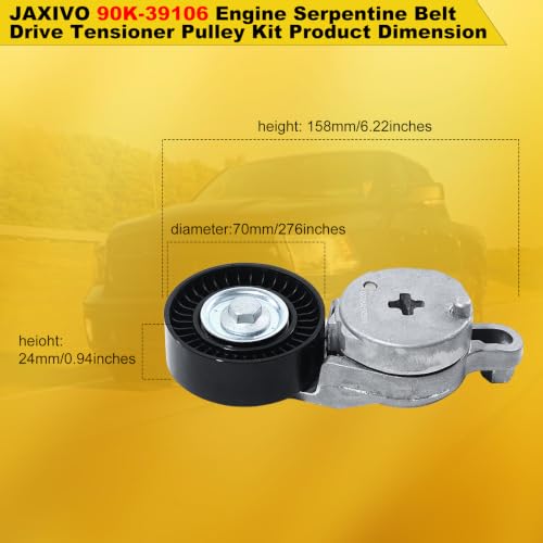 Image of 90K-39106 Serpentine Belt Drive Tensioner Component Kit for 12-17 Camry,10-18 RAV4,11-16 Scion tC,Fits L4 2.5L DOHC Engine Only,Replace 6PK1256,39106,1662036010