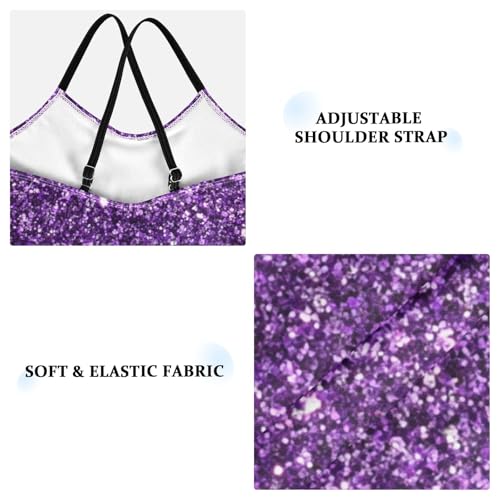 Bolaz Girls Swimsuits One-Piece Bathing Suits Multicolor Kids Summer Beach Swimwear for 3-10 Years Old-Purple Sequin3