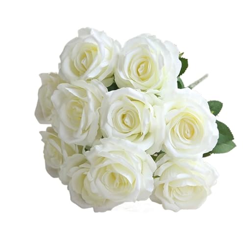 AOEGBY Flor Artificial Artificial Roses Bouquet Flannel Fake Flowers Valentine's Day Balcony Garden Decoration Simulation Flower Orange Rose Paniculata Artificial(White)