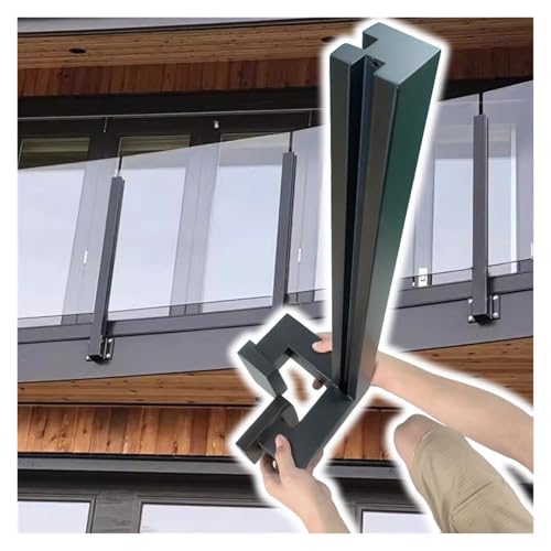 Support garde-corps verre inox fixation latérale 80cm Sapphire pour sécuriser un balcon d'angle