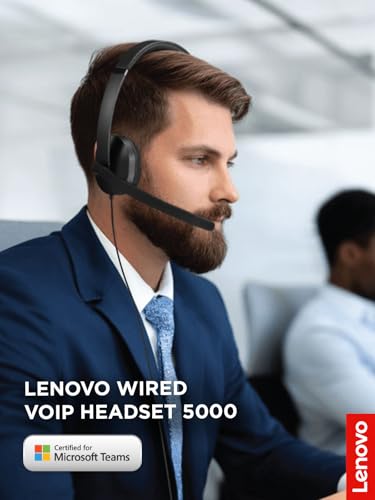 Lenovo Casque VoIP filaire 5000 - Certification Microsoft Teams - Stéréo - USB Type A, USB Type C - Filaire - 32 Ohm - 20 Hz à 20 kHz - Over-the-head - Binaural - Supra-aural - Câble 1.9m - Noise Red