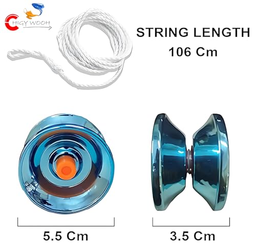 Image of high Gloss high Speed Metal yoyo Toy Spinner Fine Quality High Gloss High Speed Metal Yoyo Toy Spinner Toy (1 Pcs) (Color May Vary) (Glossy Metal) for Kids