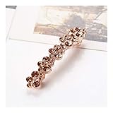  LUOSI Haarklammern 5 Farben-Kristallperlen-Haar-Klipp-Elegante Frauen Barrettes-Haarnadel Grip Kopfbedeckung Haarschmuck (Color : Shell Pink)