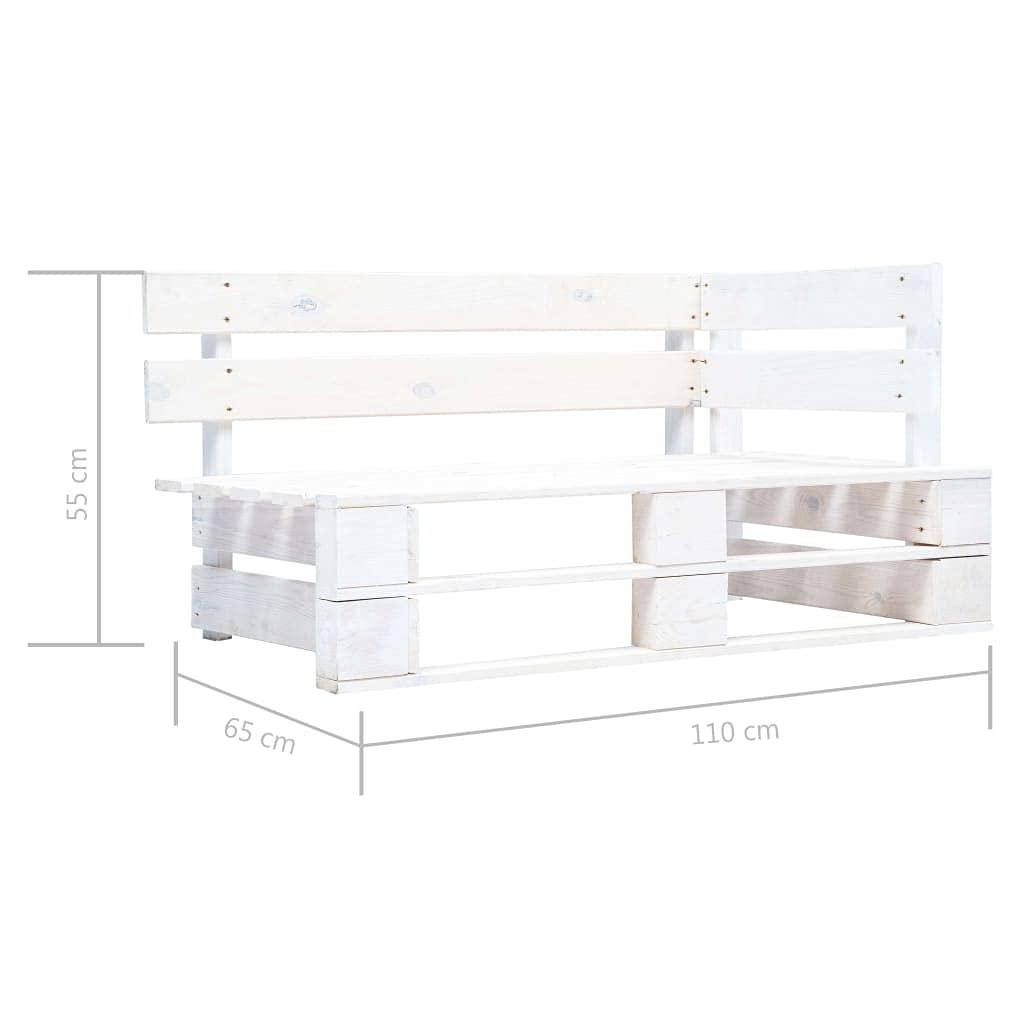 vidaXL 4-TLG. Paletten-Lounge-Set Weiß Imprägniertes Kiefernholz