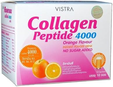 Vistra Collagen Peptide 4000 mg. Orange Flavor 10 sachets/Box.(BY PPR)