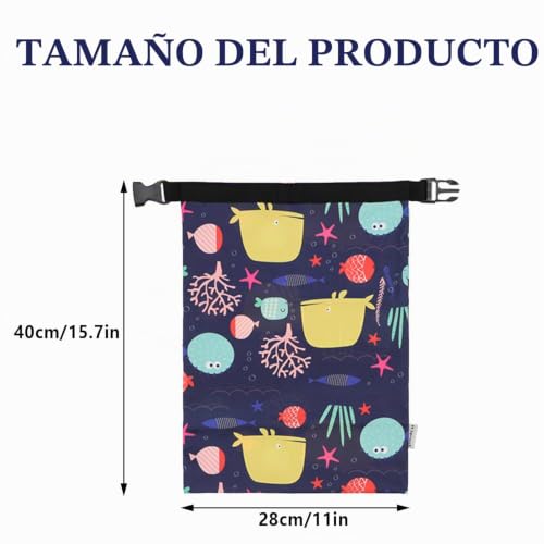 Miniatura 2 de Bolsa Impermeable Para Ropa Húmeda Seca Con Hebilla, Bolsa Impermeable Lavable Y Reutilizable Para Pañales Húmedos, Bolsa Para Trajes De Baño Mojados, Bolsa Reutilizable Para Pañales Húmedos Secos