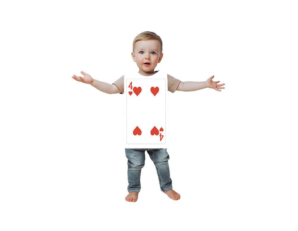 TABARDO! Playing Card Costume for Kids and Toddlers, Fancy Dress Outfit (Medium, 4 Of Hearts) โ image 1