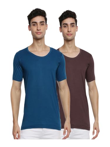 Image of RAMRAJ COTTON Men White Round Neck Half Sleeve Cotton Undershirt /Vest /Banian|Moisture Wick Vest|Soft Fabric