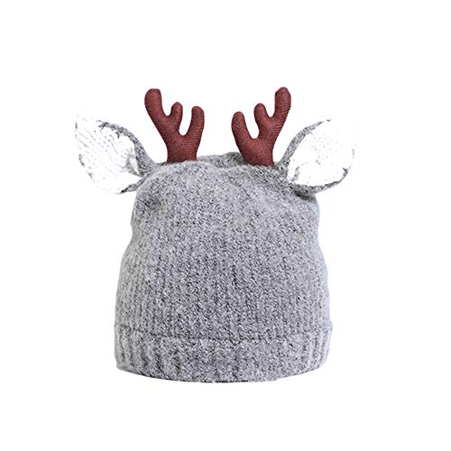 Niedliches Rentier-Geweih Baby-Mütze, weich, warm, gehäkelt, für 6-36 Monate Kinder , Grau Cover
