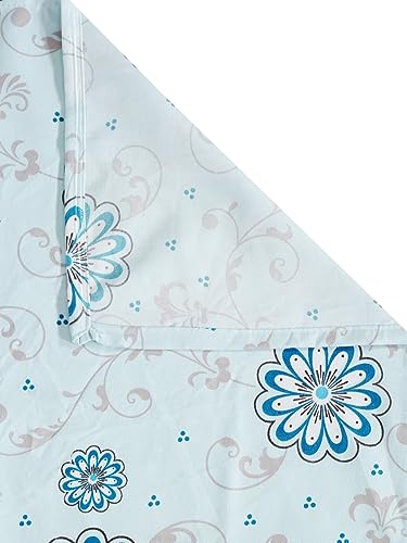 Image of Home Sizzler 144TC Daisy Dreams Light Blue Floral Single Bedsheet with 1 Pillow Cover