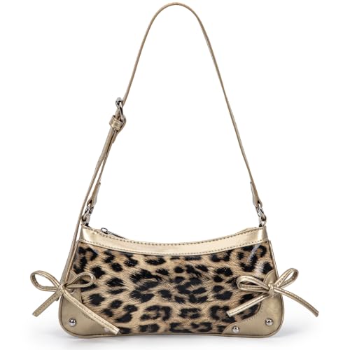 Image of Fashionable Leopard Women's Crossbody Bag Shoulder Bag Clutch Purse- Vintage Chic for Everyday and Formal Occasions - Black