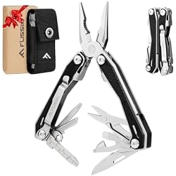 FLISSA 16-in-1 Multi Tool with G10 Handle, Gifts for Men Dad, Stainless Steel EDC Multitool with Pocket Knife, Pliers, Belt Clip and Oxford Sheath, Self-locking Utility Multi-Tool for Camping Outdoor