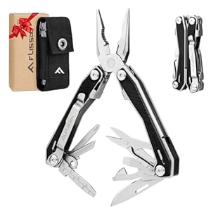 FLISSA 16-in-1 Multi Tool with G10 Handle, Stainless Steel EDC Multitool with Pocket Knife, Pliers, Belt Clip and Oxford Sheath, Self-locking Utility Multi-Tool for Camping Survival Outdoor Activities