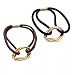Lovef 5Pcs Fashion Gold Plating Metal Cuff Band Ponytail Tie Hair Cuff Elastic Wrap Hair Rope Hair Ring
