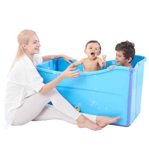 Image of joyingbaby Large Foldable Bathtub for Toddler Collapsible Baby Bathtub Portable Bath tub Lightweight for Children Twins Petite Adult