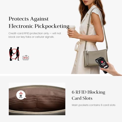 Image of befen Genuine Leather Crossbody Bags for Women, Small RFID Leather Purses | Small Leather Cross Body Purses with RFID Card Slots, Cross Shoulder Handbags for Travel Work Daily Use