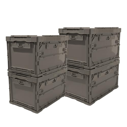 ���{�� �R���e�i �{�b�N�X �y�� �܂��� 50l ���t�� �y�ʌ^ �ω׏d100kg ���[�{�b�N�X �����^�ъȒP ��^ �A�E�g�h�A �ς� �܂�R�� �I���R�� ���[�P�[�X (4�Z�b�g, �_�[�N�O���[)
